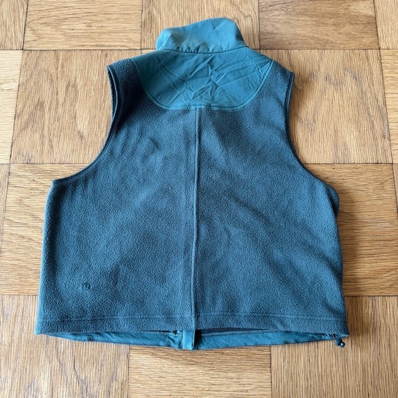 Lululemon 4 Fleece + Ripstop Hiking Vest Forest Green Sleeveless Full Zip - Picture 2 of 8